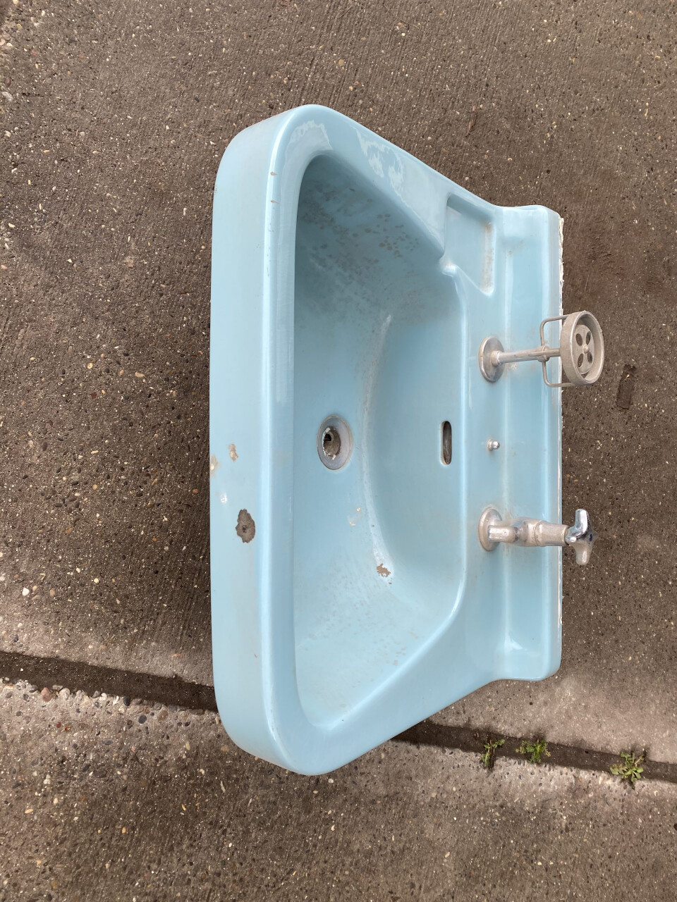 porseleinen wasbak blauw - Foto 3