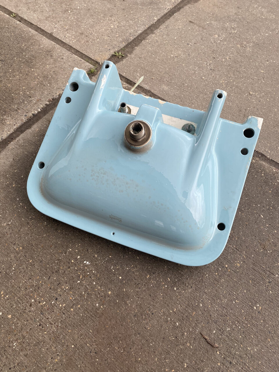 porseleinen wasbak blauw - Foto 1