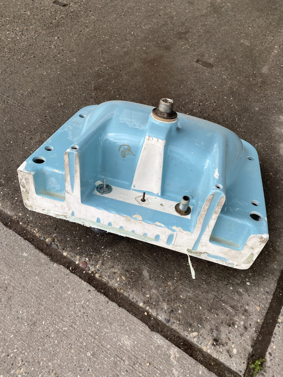 porseleinen wasbak blauw - Foto 2