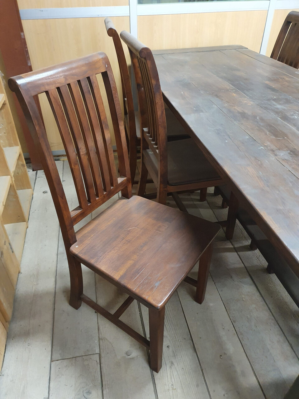 Antieke eettafel met stoelen - 10248