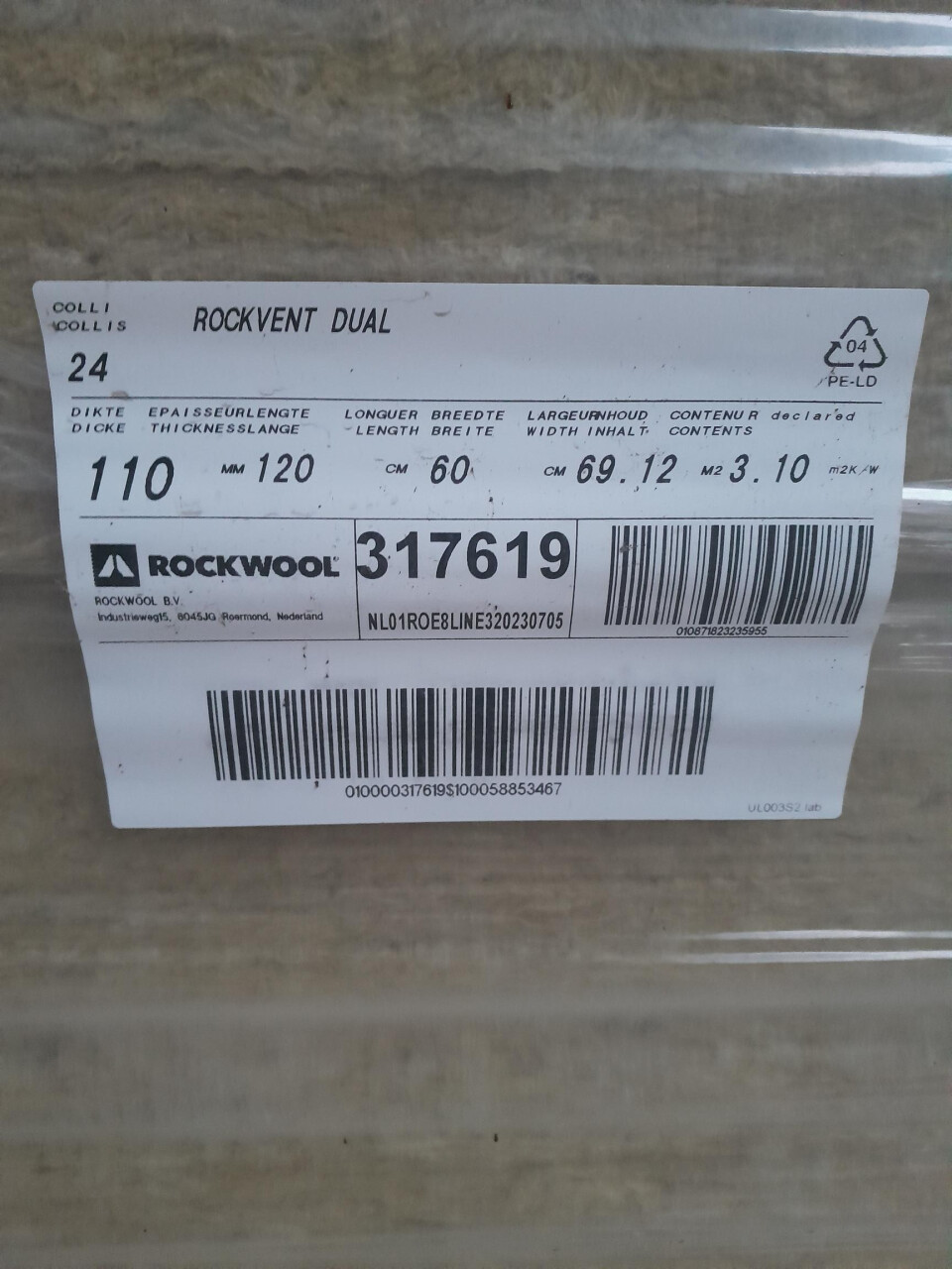 Rockwool Rockvent Dual 110 mm dik