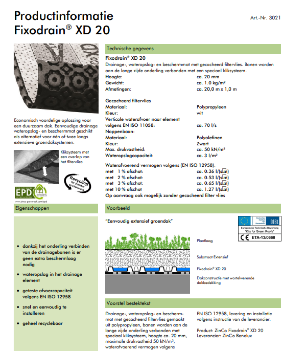 Drainage matten - Fixodrain XD 20 - Zinco - Foto 4