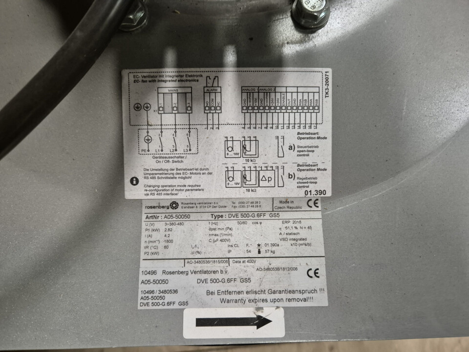 Rosenberg ventilator DVE 500-G 6FF gs5 - Foto 3