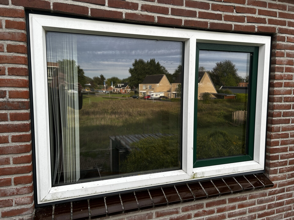 12 stuks Kumij kunststof vast-draaikiep raamkozijnen (groen-wit met HR++ glas)
