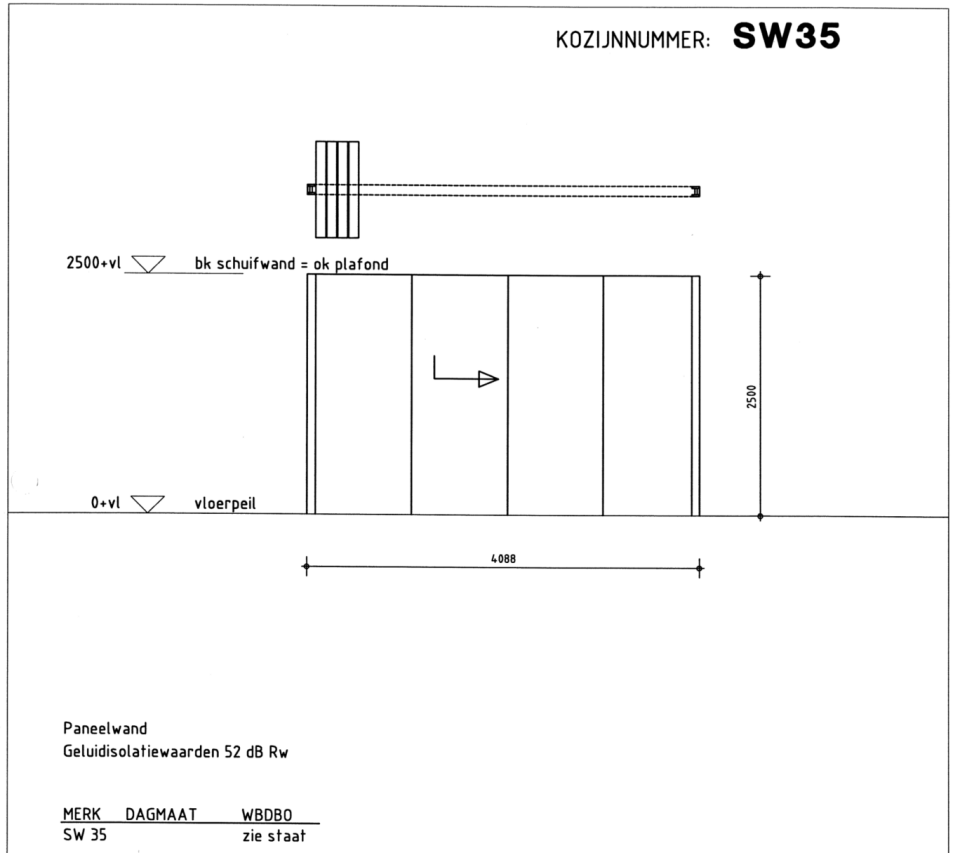 Mobiele paneelwand (schuifwand) met hpl afwerking type 1 (groot), Fabrikant: Breedveld. - Foto 6