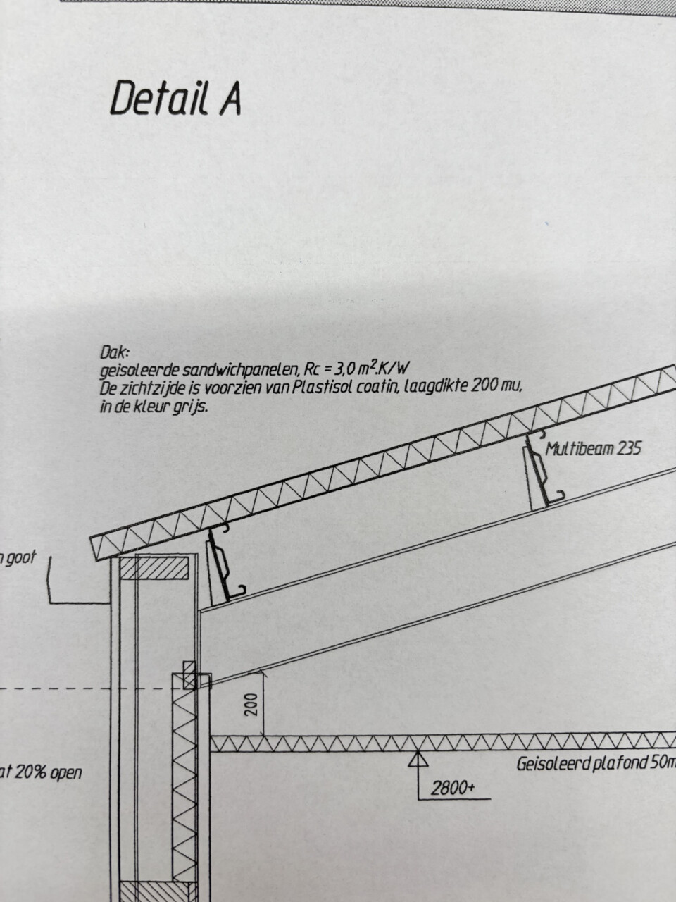 Sandwich trapezium dakplaten van 40/72 mm van 9,50 meter - Foto 7