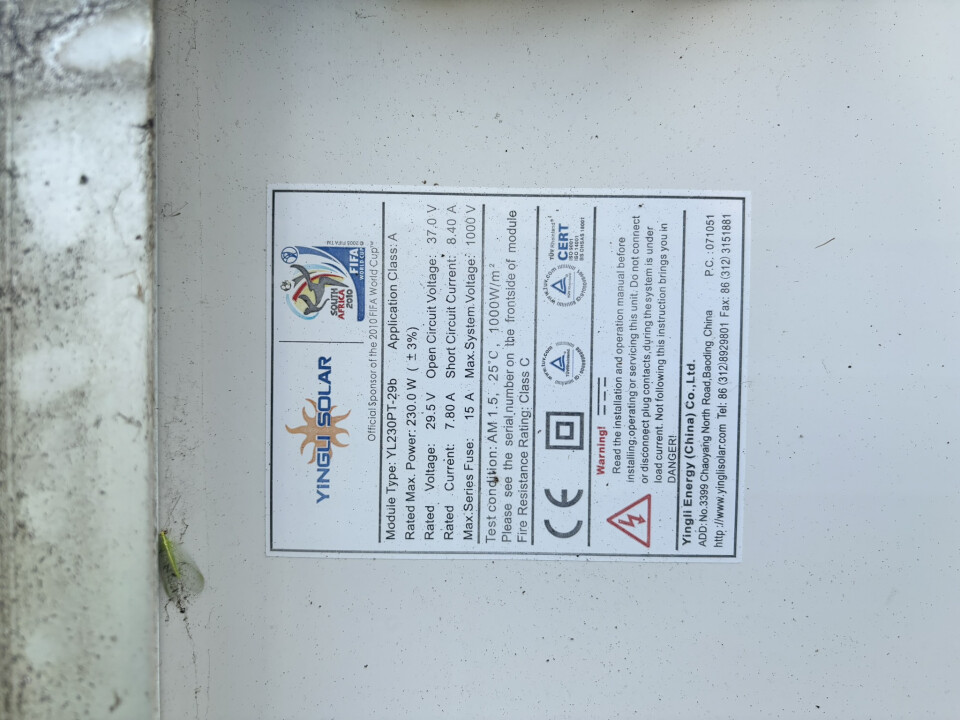 132 stuks (export) zonnepanelen | Yingli Solar YL230PT-29B - Foto 2
