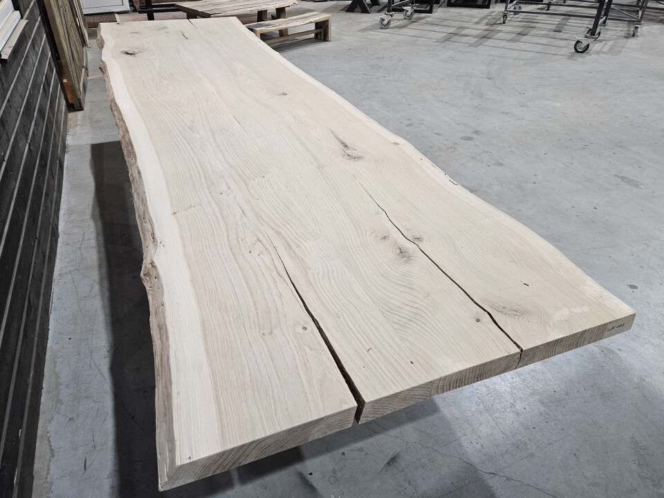 Boomstamtafel Eiken uit 2 delen 350 x 90 cm - WF087 - Foto 6