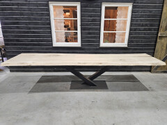 Boomstamtafel Eiken uit 2 delen 350 x 90 cm - WF088 - Foto 1