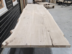 Boomstamtafel Eiken uit 2 delen 350 x 115/105 cm - WF086 - Foto 5