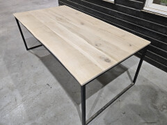 Eettafel nieuw eiken Boomkant 200x100 cm inclusief onderstel - WF079 - Foto 2