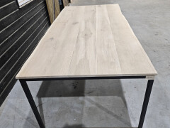 Eettafel nieuw eiken Boomkant 200x100 cm inclusief onderstel - WF079 - Foto 3