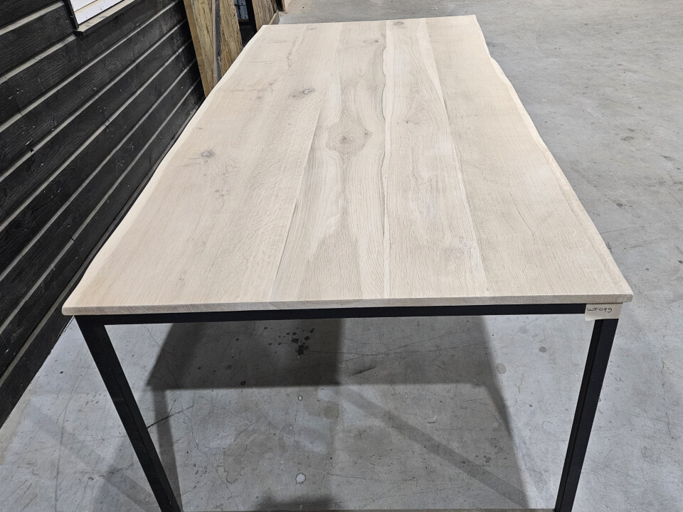Eettafel nieuw eiken Boomkant 200x100 cm inclusief onderstel - WF079 - Foto 3