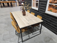 Eettafel nieuw eiken Boomkant 200x100 cm inclusief onderstel - WF079 - Foto 5