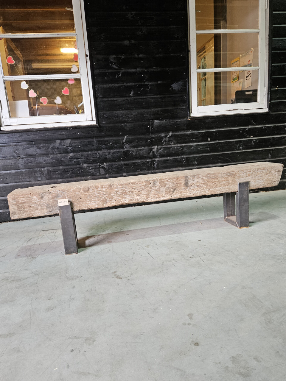 Meubel Oude spoorbiels Azobe 190x20 cm inclusief onderstel - WF073