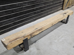 Meubel oude eiken spoorbielzen 260x22 cm inclusief onderstel - WF070 - Foto 2