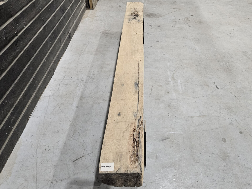 Meubel oude eiken spoorbielzen 260x22 cm inclusief onderstel - WF070 - Foto 3