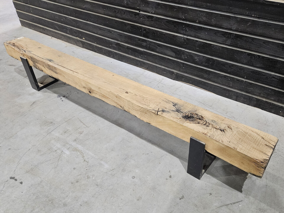 Meubel oude eiken spoorbielzen 260x22 cm inclusief onderstel - WF070 - Foto 4