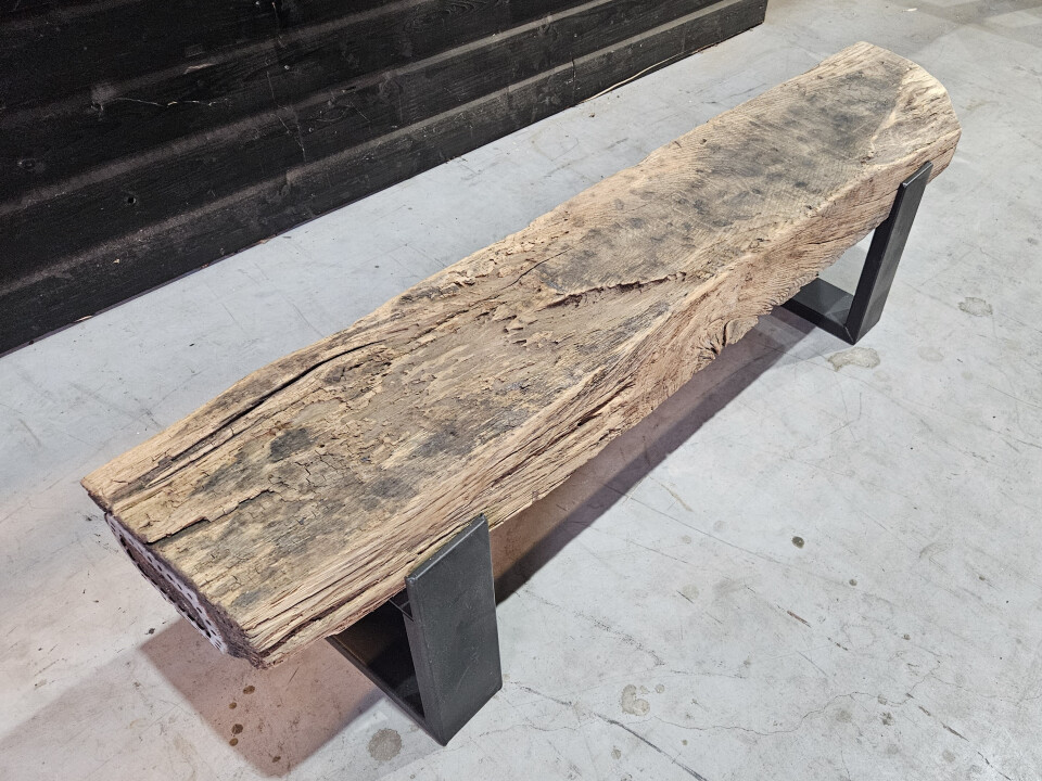 Meubel Oude spoorbiels 140x26 cm inclusief onderstel - WF066 - Foto 2