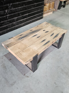 Meubel Oude spoorbielzen 125x66 cm inclusief onderstel - WF064 - Foto 1