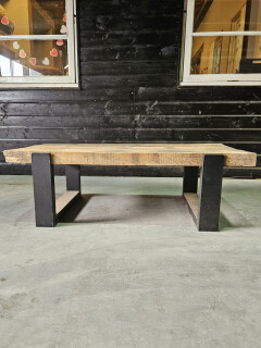 Meubel Oude spoorbielzen 125x66 cm inclusief onderstel - WF064 - Foto 2