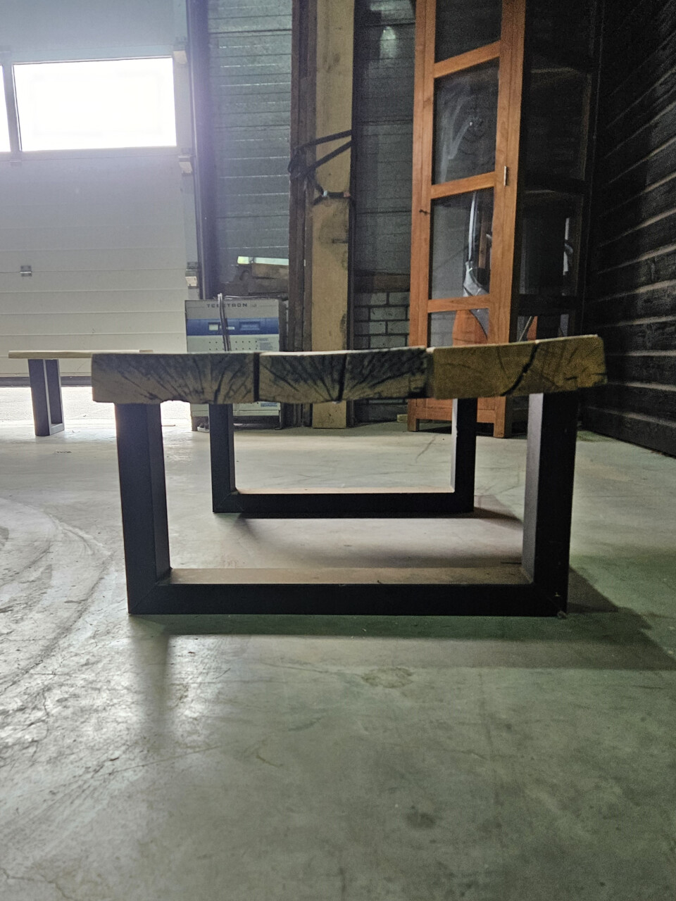 Meubel Oude spoorbielzen 125x66 cm inclusief onderstel - WF064 - Foto 3