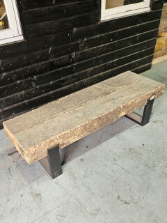 TV-meubel Oude spoorbielzen 160x50 cm inclusief onderstel - WF061 - Foto 1