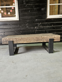 Meubel Oude spoorbielzen 130x66 cm inclusief onderstel - WF057 - Foto 1