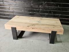 Meubel Oude spoorbielzen 130x66 cm inclusief onderstel - WF055 - Foto 1