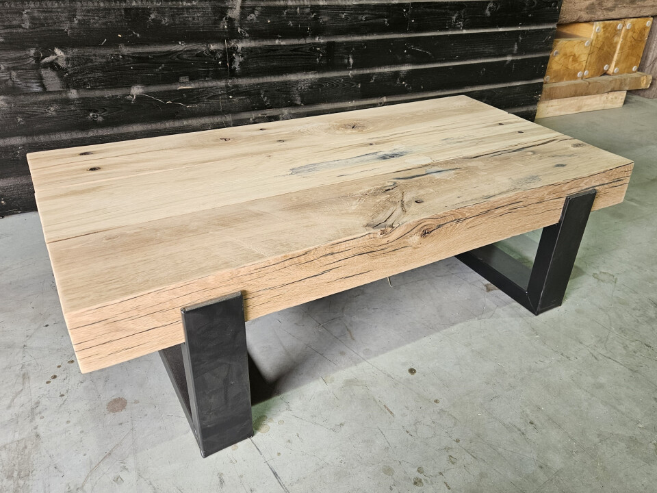 Meubel Oude spoorbielzen 130x66 cm inclusief onderstel - WF055 - Foto 3