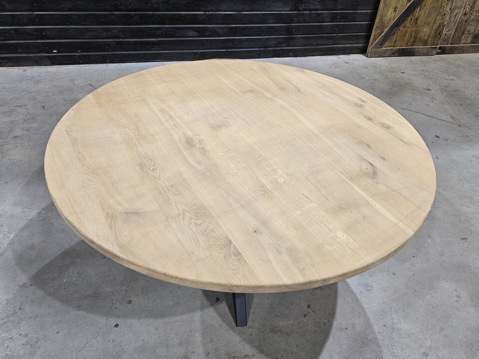 Tafelblad nieuw eiken rond 156 cm - WF030 - Foto 3