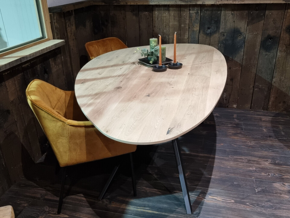 Nieuw eiken tafelblad - Kiezelvorm - Foto 2