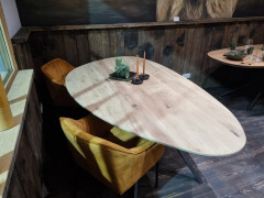 Nieuw eiken tafelblad - Kiezelvorm - Foto 3