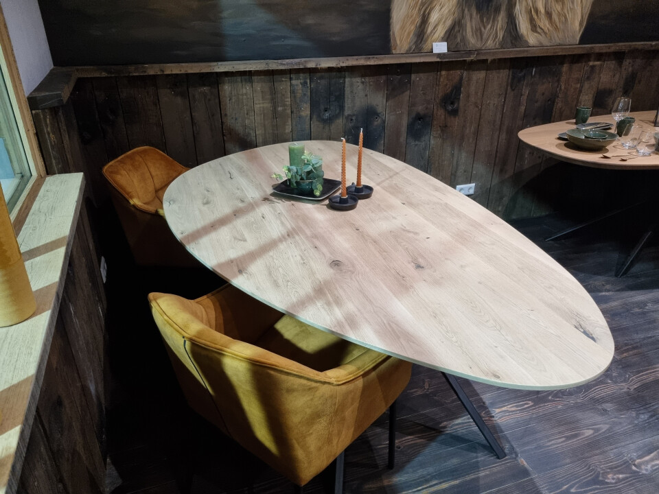 Nieuw eiken tafelblad - Kiezelvorm - Foto 3