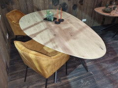 Nieuw eiken tafelblad - Kiezelvorm - Foto 4