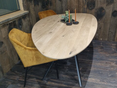 Nieuw eiken tafelblad - Kiezelvorm - Foto 5