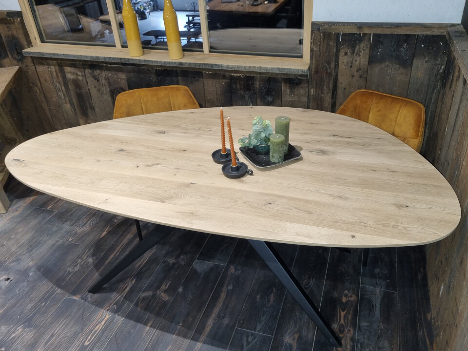 Nieuw eiken tafelblad - Kiezelvorm - Foto 7