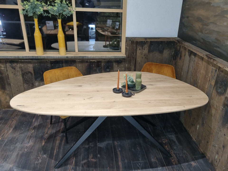 Nieuw eiken tafelblad - Kiezelvorm - Foto 8