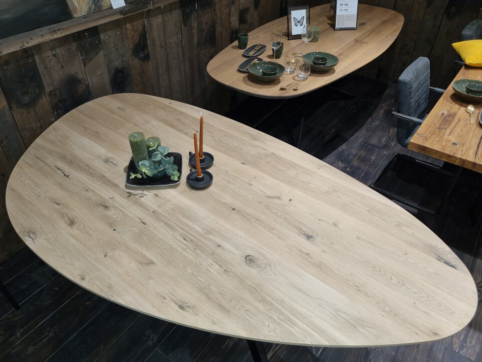 Nieuw eiken tafelblad - Kiezelvorm - Foto 9