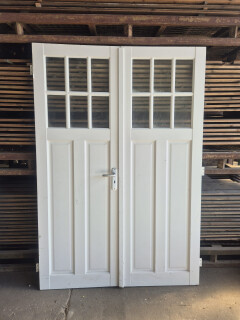 Dubbele binnendeuren met kleine glazen ruitjes - 139x204 cm - Foto 1