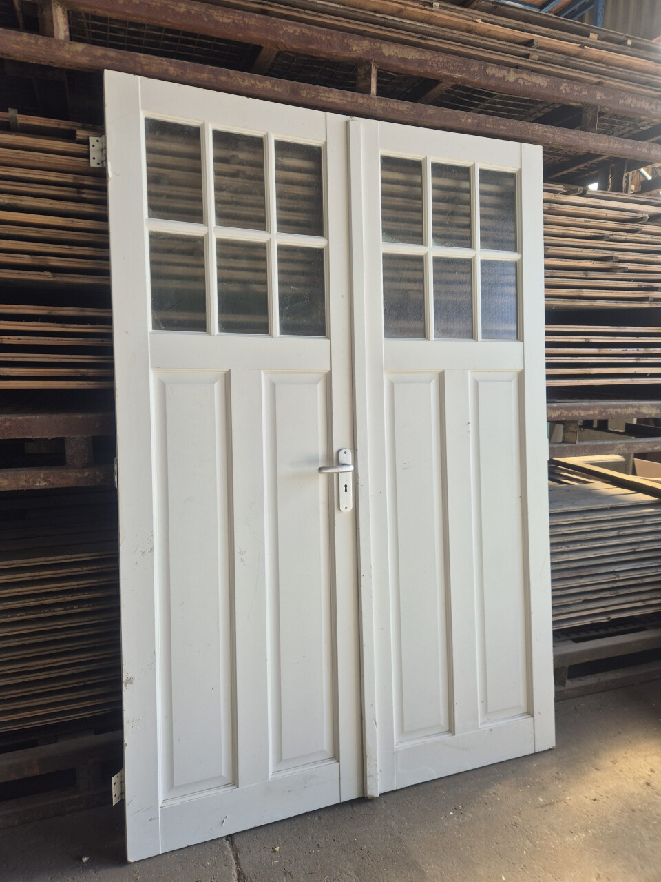 Dubbele binnendeuren met kleine glazen ruitjes - 139x204 cm - Foto 2