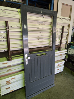 Brede hardhouten buitendeur zonder glas - 92,5x211 cm - Foto 1