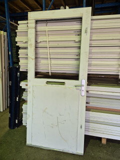 Brede hardhouten buitendeur zonder glas - 92,5x211 cm - Foto 2