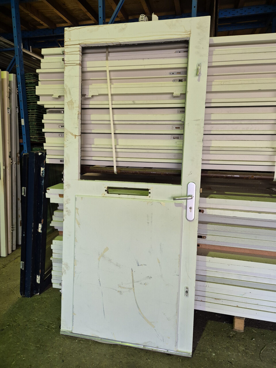 Brede hardhouten buitendeur zonder glas - 92,5x211 cm - Foto 2