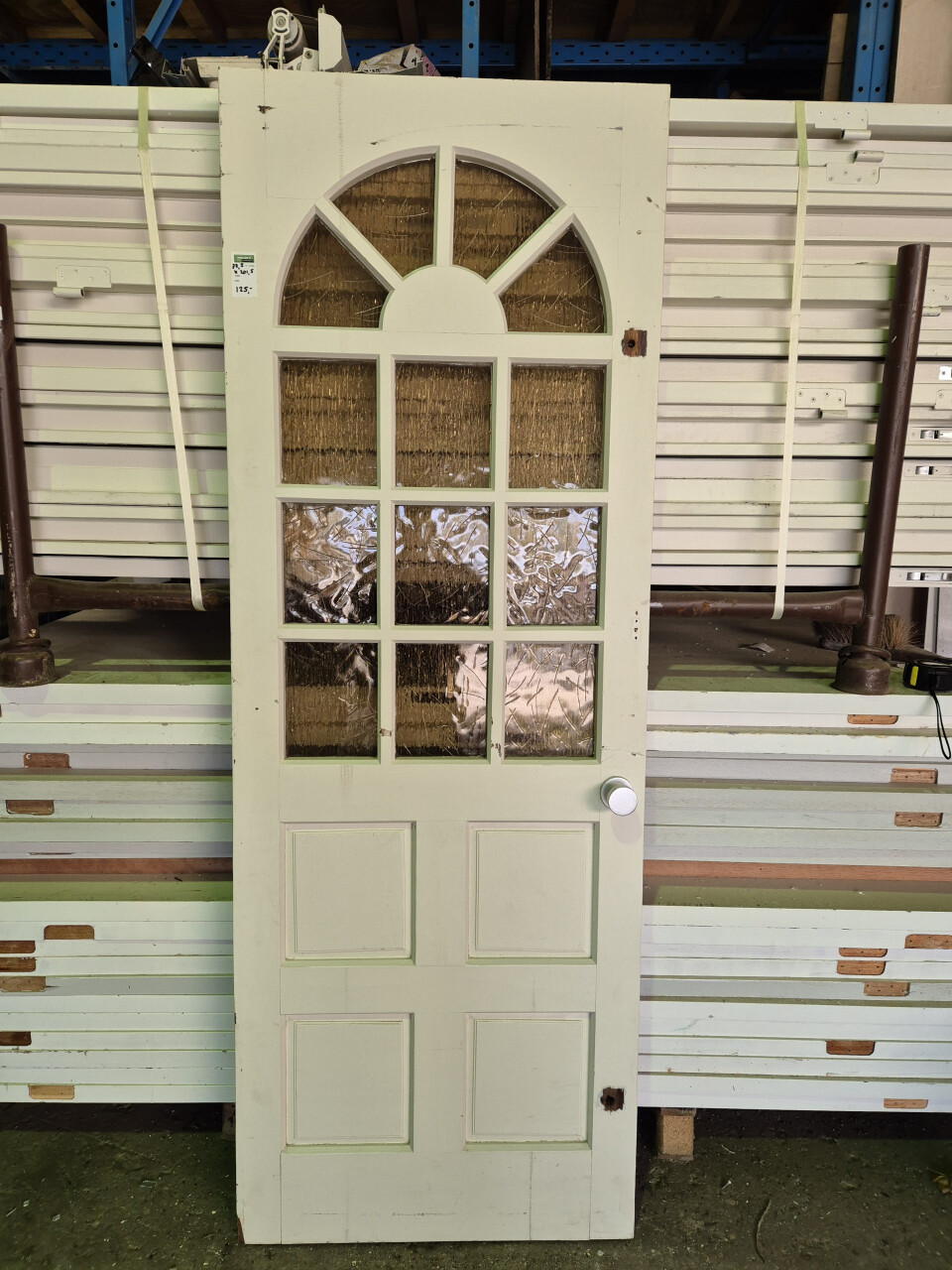 Hardhouten buitendeur met kleine ruitjes - 72,5x201,5 cm - Foto 1