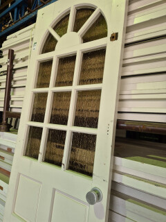 Hardhouten buitendeur met kleine ruitjes - 72,5x201,5 cm - Foto 2