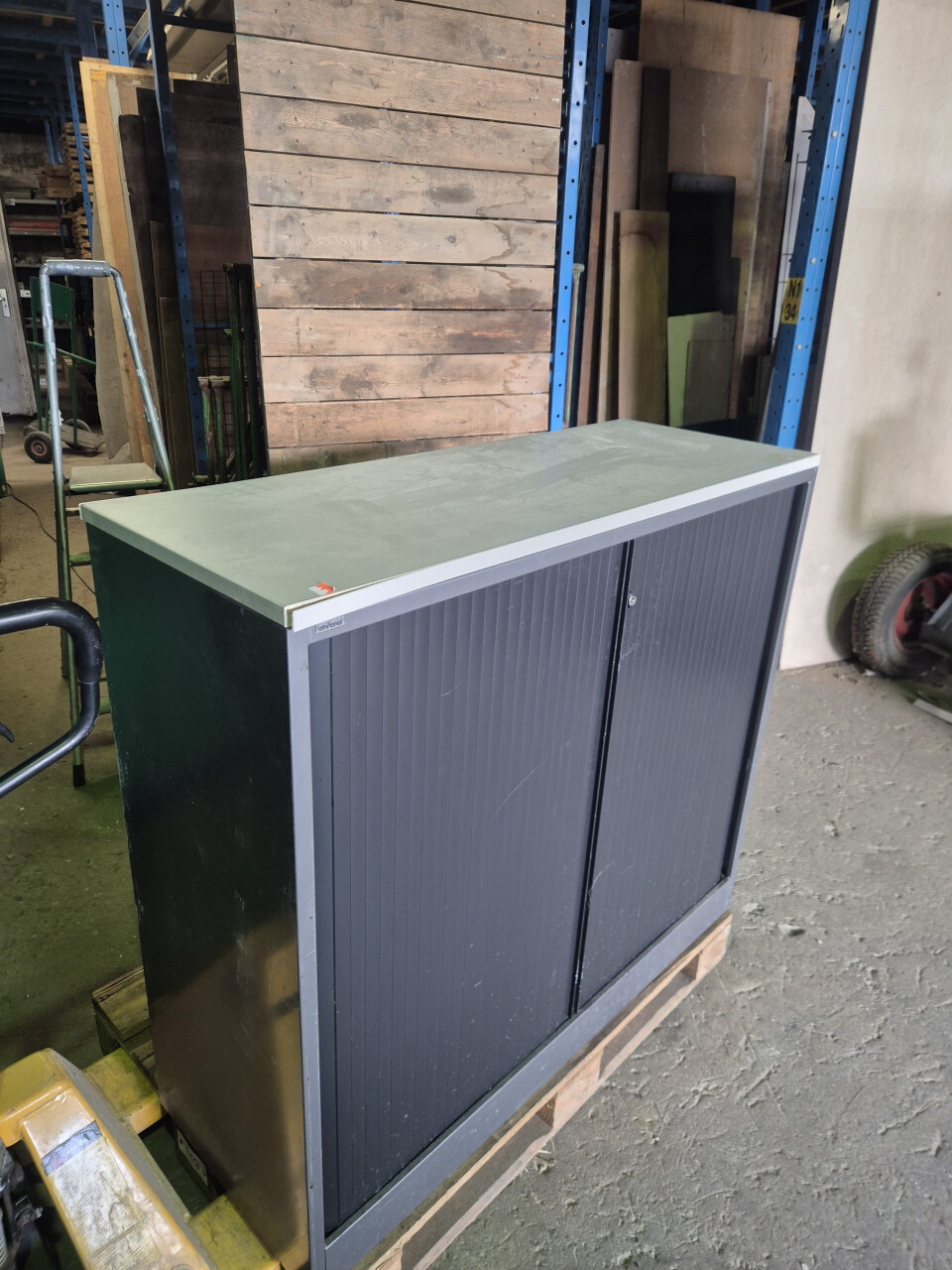 Lage roldeur archiefkast - Zwart/ antraciet - Foto 1