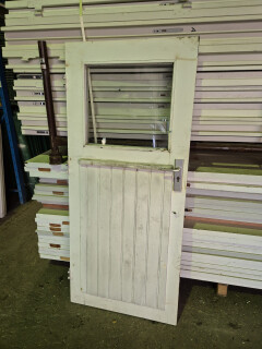 Oude gebruikte achterdeur - klein formaat - met glas - 12127 - Foto 2