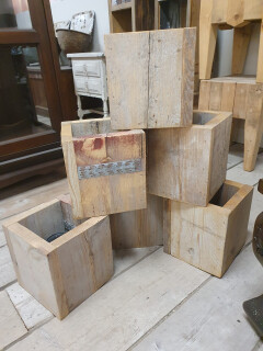 Steigerhouten bloembakjes - Foto 1