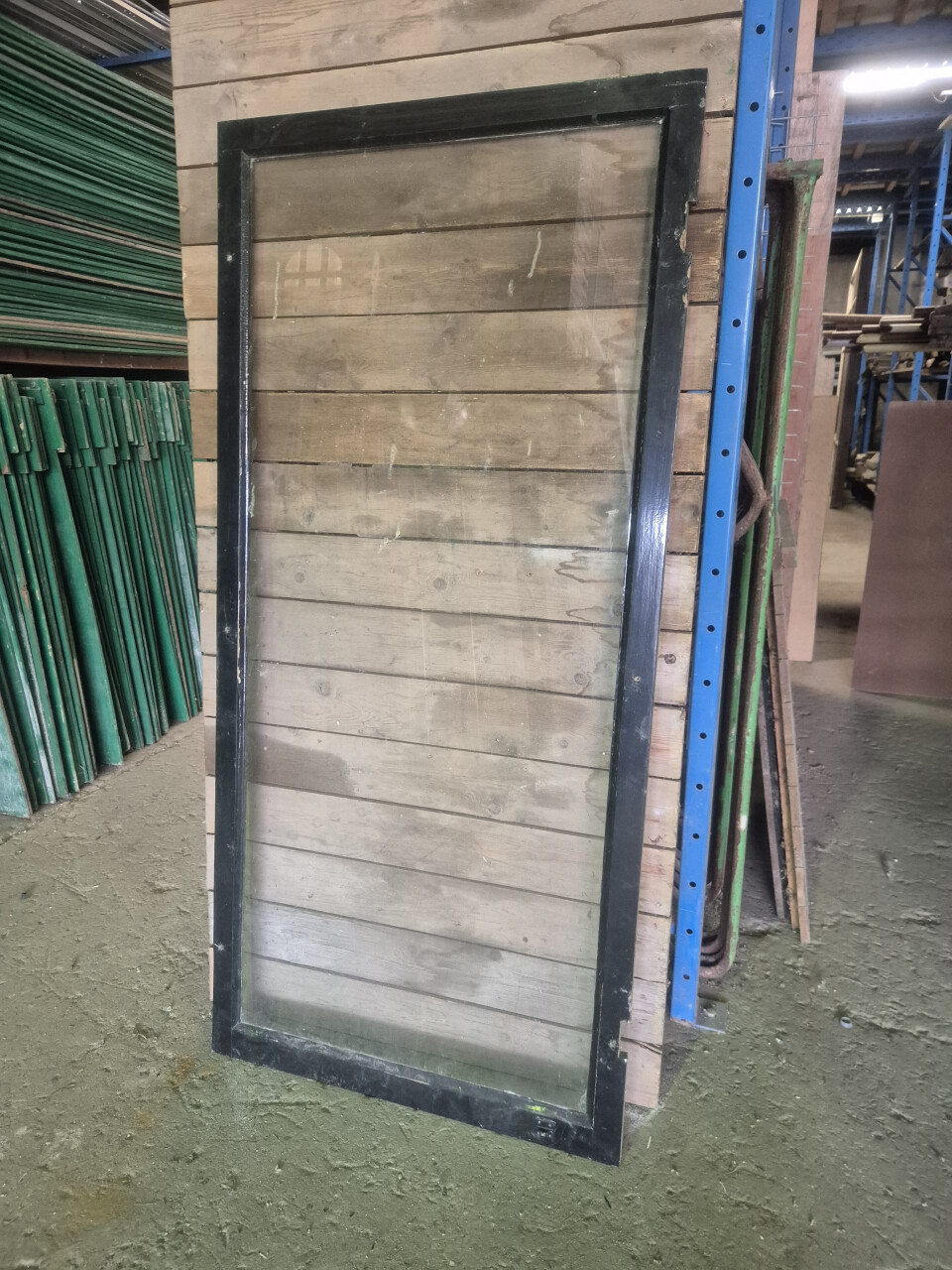 Antiek hoog raam met enkel glas - 77x163 cm - Foto 1